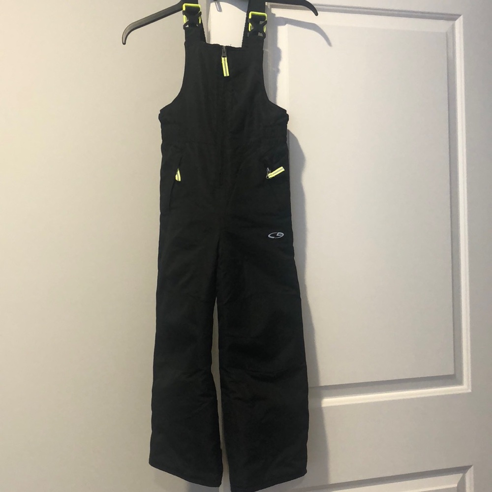 CHAMPION Snow Pants black snow bib XS (4/5) kids adjustable shoulder straps